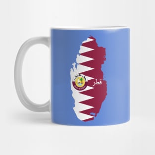 Qatar flag & map Mug